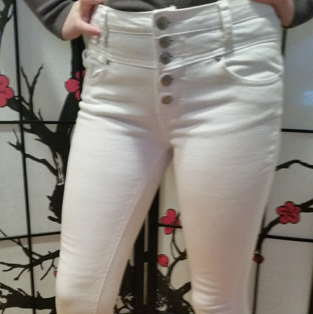 White high rise jeans
